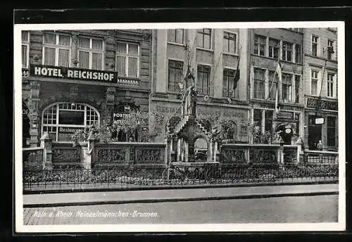 AK Köln a. Rh., Heinzelmännchen-Brunnen am Hotel Reichshof