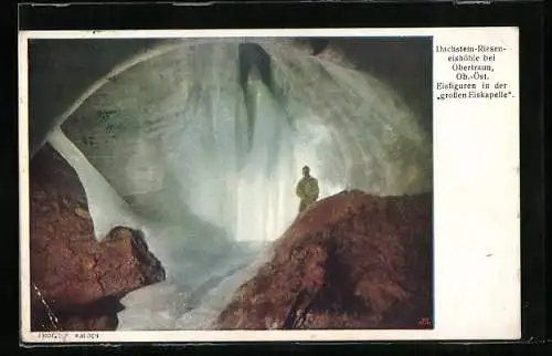Künstler-AK Dachstein-Rieseneishöhle, Eisfiguren in der grossen Eiskapelle