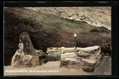 AK Barbarossahöhle, Barbarossatisch nebst Stuhl