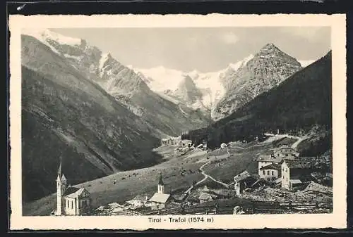 AK Trafoi /Tirol, Panorama mit Kirche