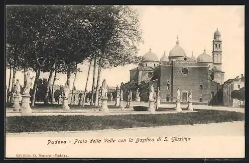 AK Padova, Prato della Valle con la Basilica di S. Giustina