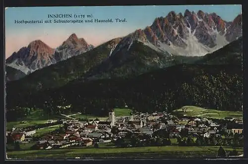 AK Innichen /Tirol, Hochpustertal mit Schusterspitze und Haunold