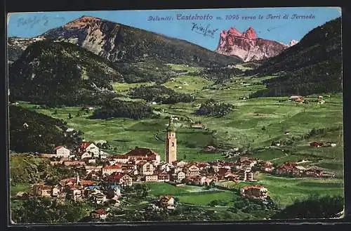 AK Castelrotto, Panorama verso le Torri di Fermeda, Dolomiti