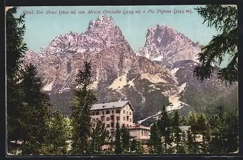 AK Cortina d`Ampezzo, Tre Croci mit Monte Cristallo und Piz Popena
