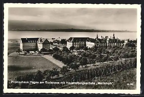 AK Hegne /Bodensee, Provinzhaus mit Haushaltungsschule Marianum aus der Vogelschau