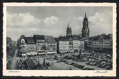AK Dresden, Altmarkt, von oben gesehen