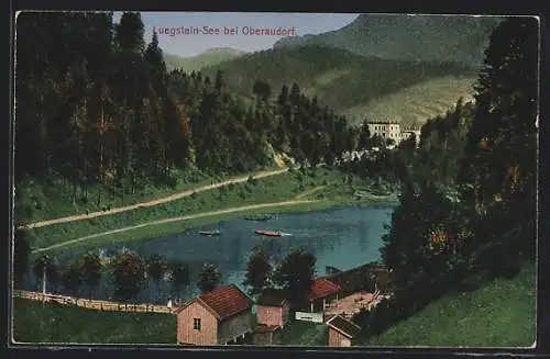 AK Oberaudorf, Luegstein-See mit Ufergebäuden