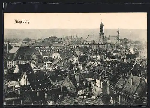AK Augsburg, Teilansicht aus der Vogelschau