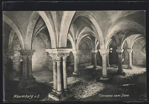 AK Naumburg a. S., Inneres vom Dom, Säulengewölbe