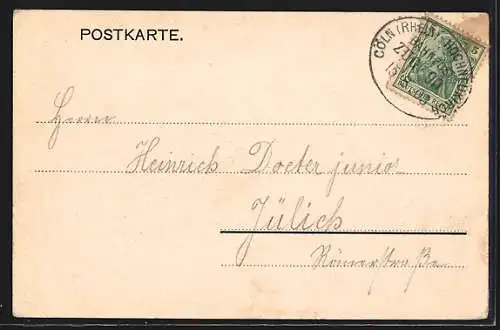 AK Köln-Neustadt, Kaiser Wilhelm-Ring mit Denkmal