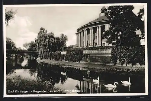 AK Bad Kissingen, Regentenbau und Ludwigsbrücke