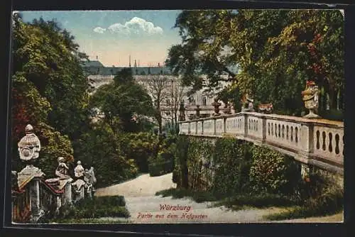 AK Würzburg, Partie aus dem Hofgarten