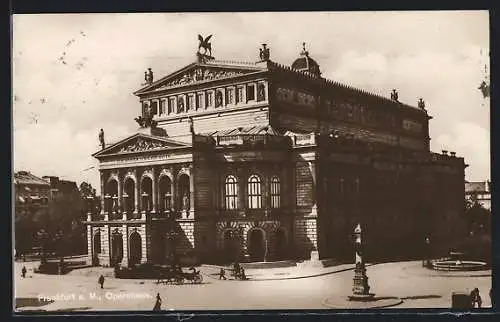 AK Frankfurt a. M., Opernhaus mit Strasse
