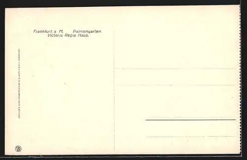 AK Frankfurt-Westend, Palmengarten, Im Victoria Regia Haus