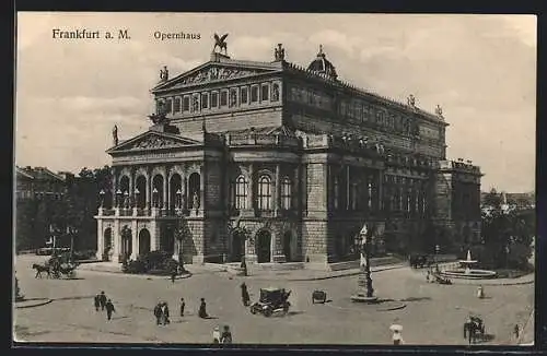 AK Frankfurt a. M., Opernhaus mit Umgebung