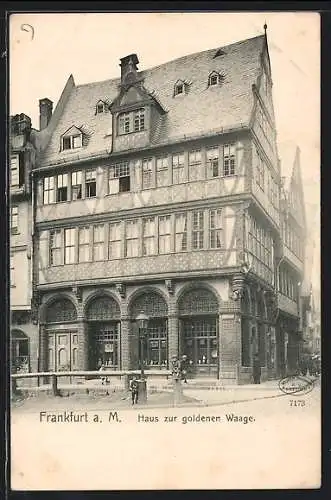 AK Frankfurt a. M., Haus zur goldenen Waage