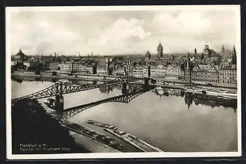 AK Alt-Frankfurt, Mainkai mit Eisernem Steg