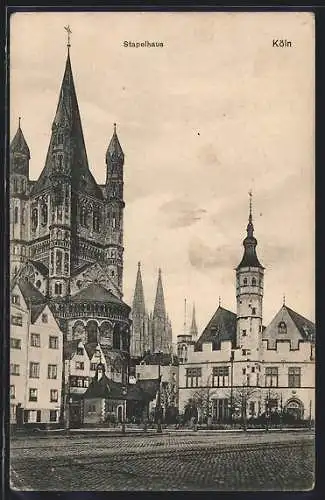 AK Köln, Stapelhaus und St. Martinskirche