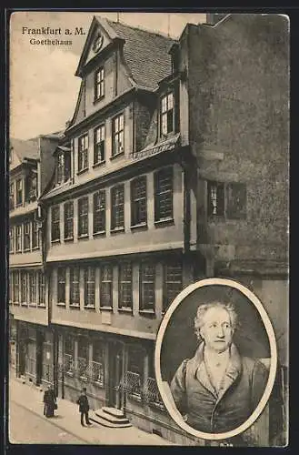 AK Alt-Frankfurt, Goethehaus-und Portrait