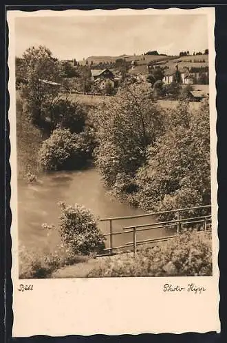 AK Bühl am Alpsee, Uferpartie mit Kirche