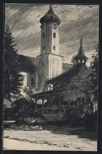 AK Beuron, Partie im Klostergarten