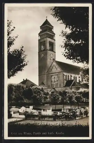AK Kehl, Partie mit kath. Kirche