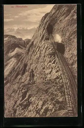 AK Pilatusbahn, Bergbahn an der Eselwand