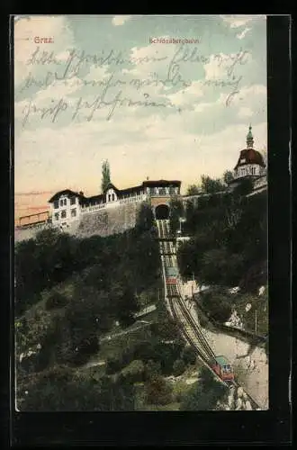 AK Graz, Strecke der Schloss-Bergbahn