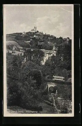 AK Linz a. Donau, Bergbahn am Pöstlingberg
