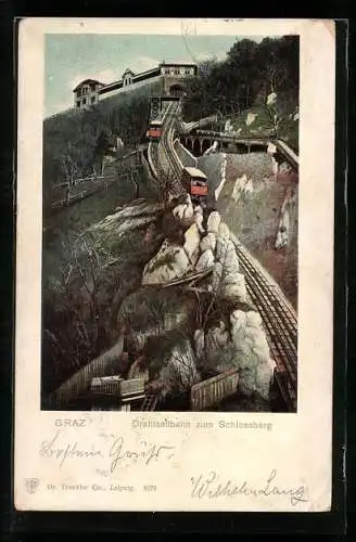 AK Graz, Drahtseilbahn zum Schlossberg