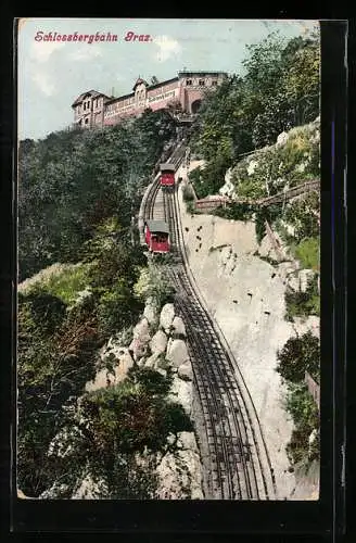 AK Graz, Schlossbergbahn, Bergbahn