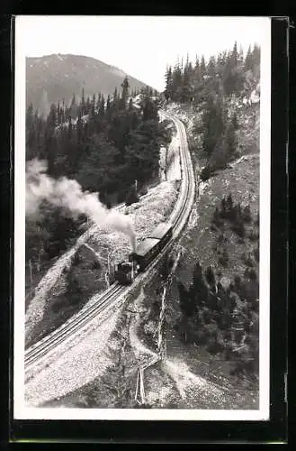 AK Zahnradbahn auf den Hochschneeberg unter Volldampf