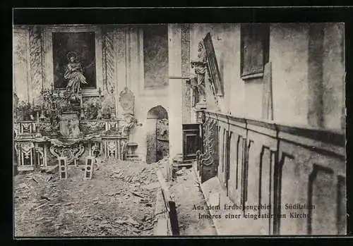 AK Messina, Inneres einer eingestürzten Kirche