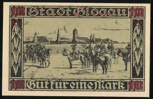 Notgeld Glogau /Schlesien 1920, 1 Mark, Die Waffenstreckung der Französisch. Besatzung Glogaus