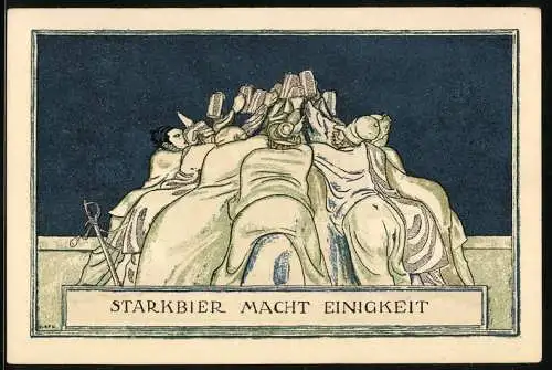 Notgeld Kahla 1921, 75 Pfennig, Starkbier macht Einigkeit, Eichenstamm mit flatternden Geldscheinen