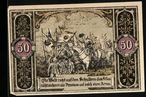 Notgeld Hohenfriedeberg, 50 Pfennig, Preussische Armee, Kirche