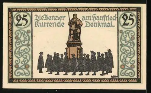 Notgeld Jena 1921, 25 Pfennig, Jenaer am Hanfried-Kurrende Denkmal