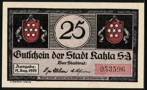 Notgeld Kahla 1921, 25 Pfennig, Musikanten und tanzendes Volk