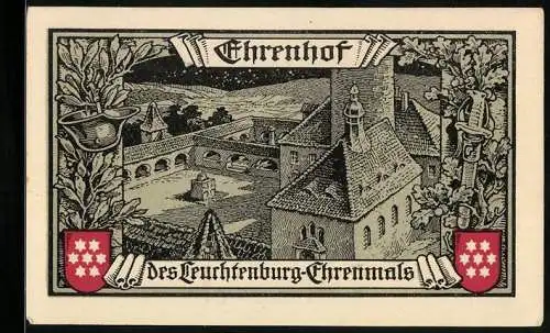 Notgeld Kahla 1921, 75 Pfennig, Ehrenhof der Leuchtenburg