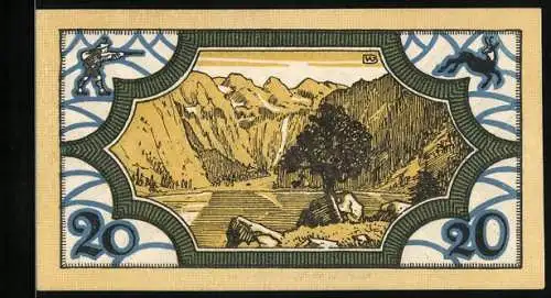 Notgeld Königssee 1921, 20 Pfennig, Blick auf den See