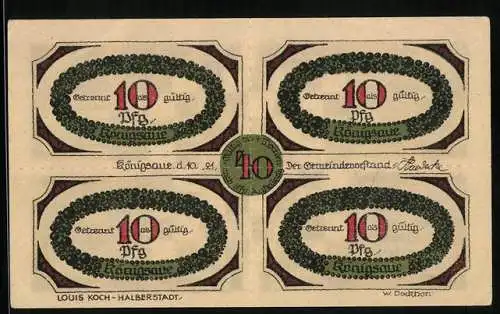 Notgeld Königsaue 1921, 40 Pfennig, Ein Schachbrett