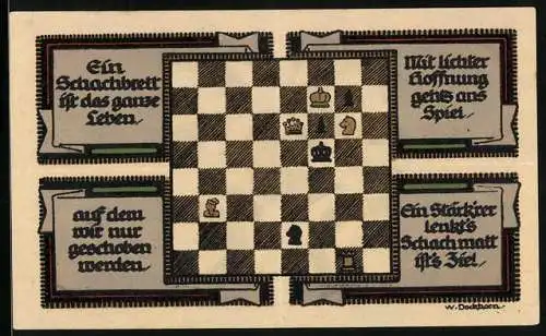 Notgeld Königsaue 1921, 40 Pfennig, Schachbrett, teilbarer Schein