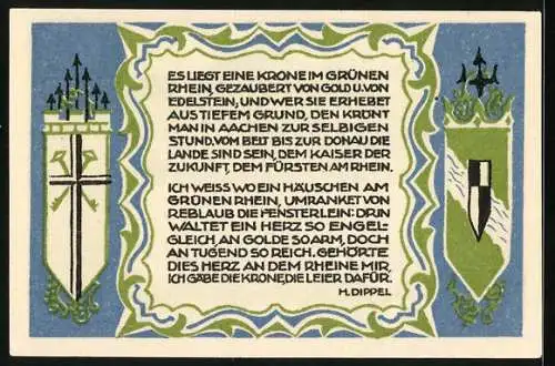 Notgeld Königswinter 1921, 50 Pfennig, Das Geburtshaus von Prof. Ittenbach