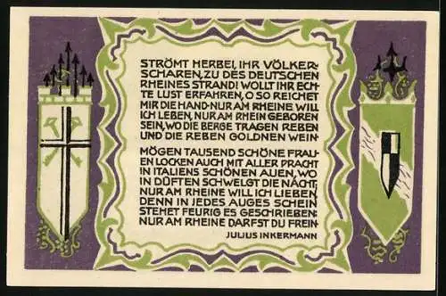 Notgeld Königswinter 1921, 50 Pfennig, Das Kurhotel auf dem Petersberg