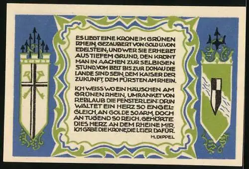 Notgeld Königswinter 1921, 50 Pfennig, Geburtshaus von Prof. Ittenbach