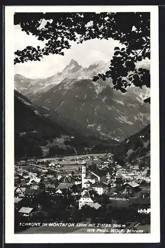 AK Schruns im Montafon, Ortsansicht mit Zimba