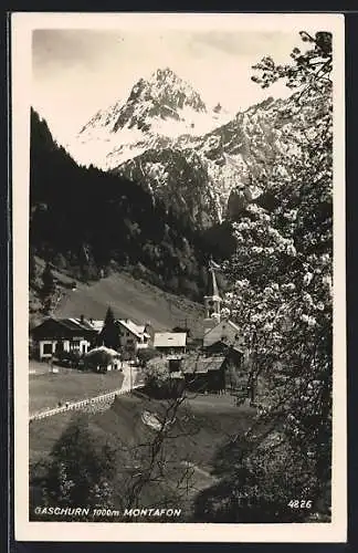 AK Gaschurn /Montafon, Ortsansicht mit Kirche