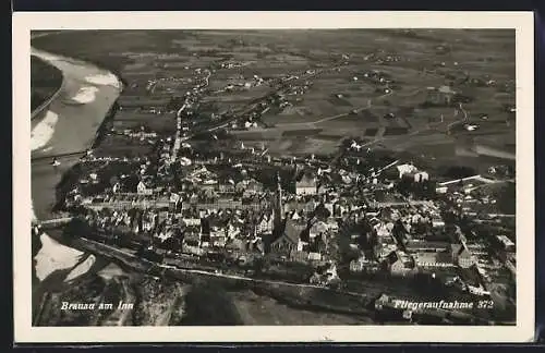 AK Braunau, Fliegeraufnahme des Ortes