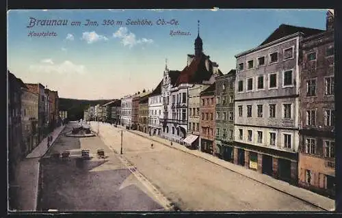 AK Braunau am Inn, Hauptplatz, Rathaus