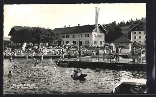 AK Obertrum b. Salzburg, Strandbad Strasser